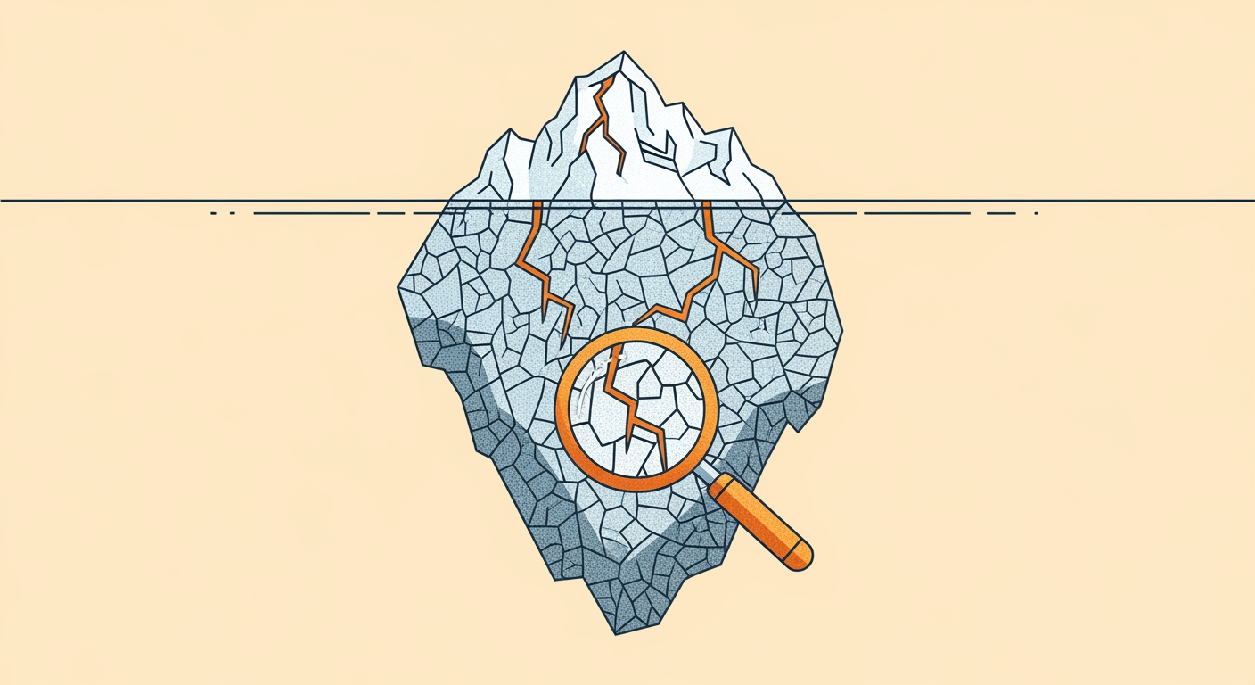 An iceberg of small system faults, most hidden beneath a calm surface